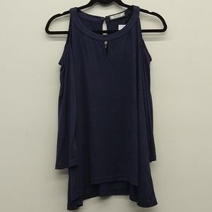 Eden Society Navy Shoulder-less Long Sleeve Tee